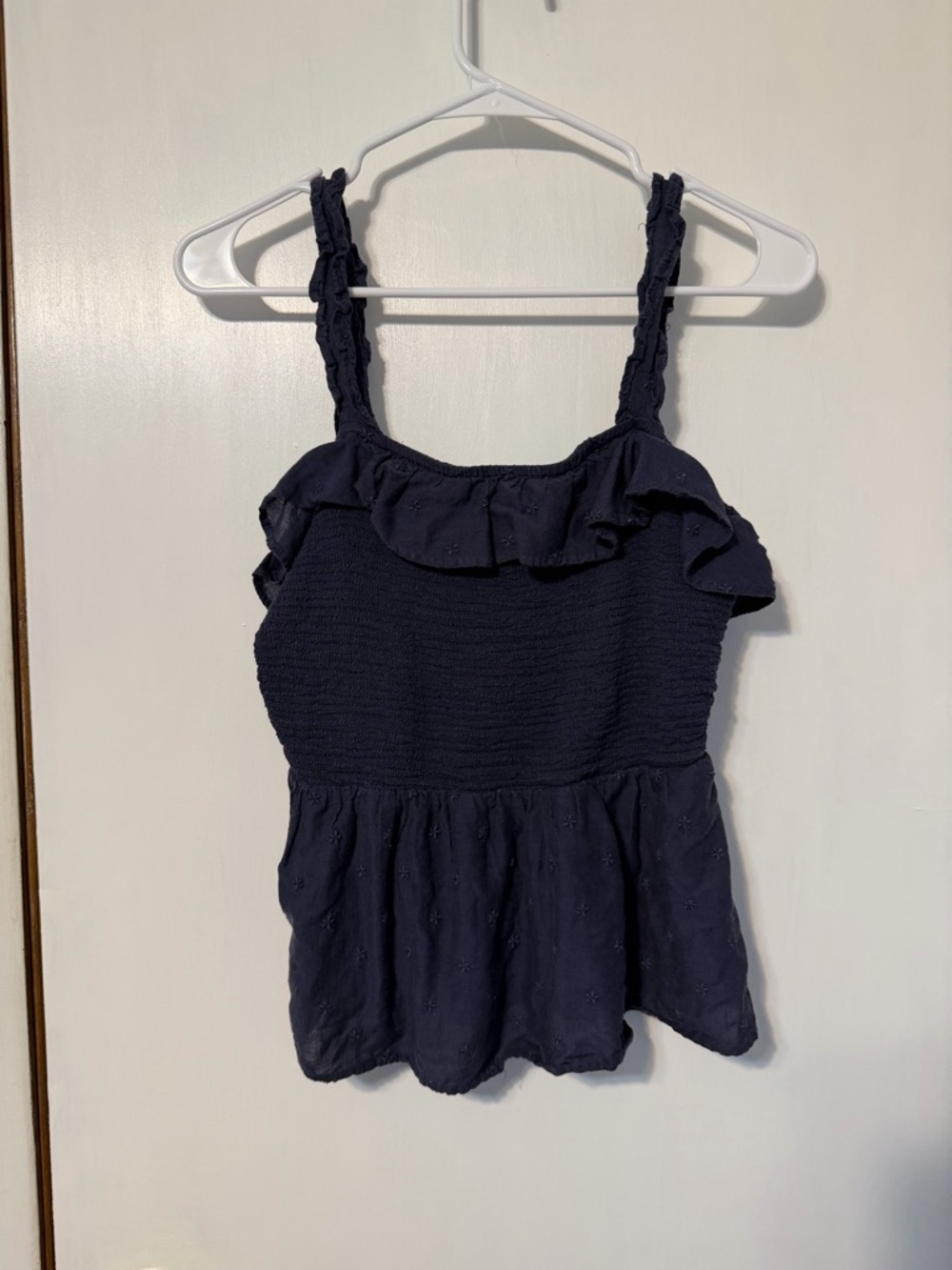 Old Navy Navy Smocked Ruffle Camisole